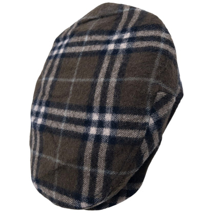 Vintage 80s Burberry Nova Check Wool Flat-Cap Hat