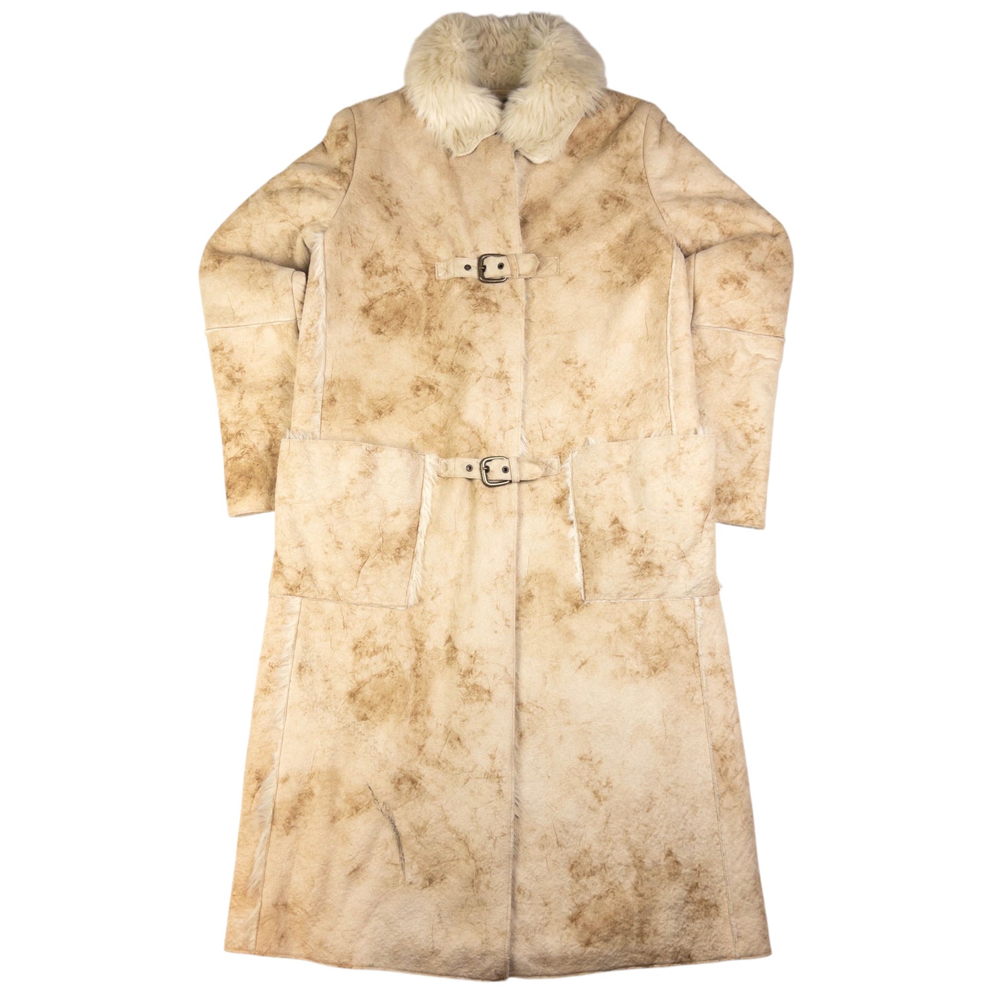 Vintage Armani Jeans Faux Fur Afghan Jacket Womens Size L