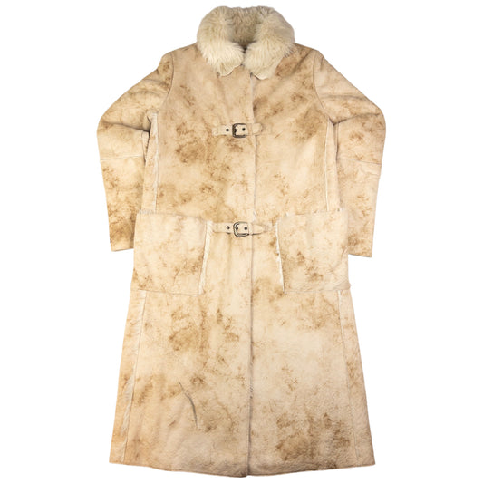 Vintage Armani Jeans Faux Fur Afghan Jacket Womens Size L