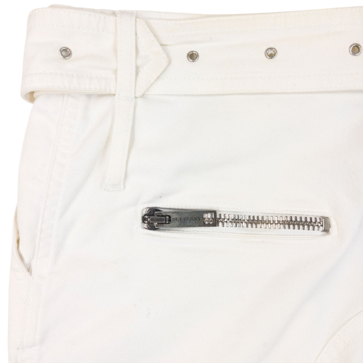 Vintage 2000s Burberry Belt Waist Cargo Trousers in white, photo 6