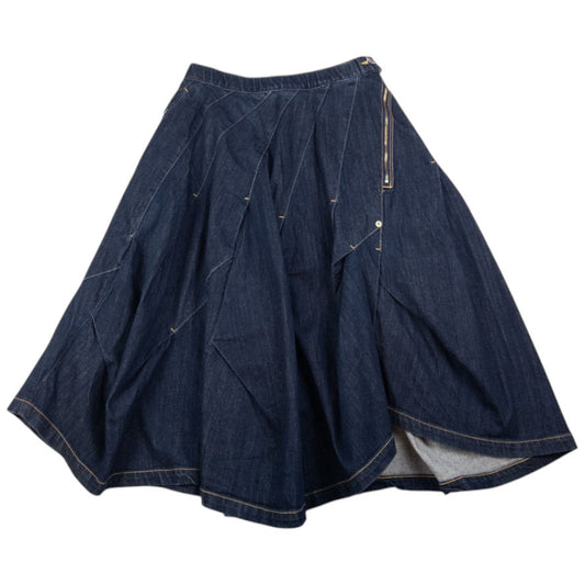 Vintage Mercibeaucoup By Issey Miyake Gathered Denim Skirt Womens Size W26