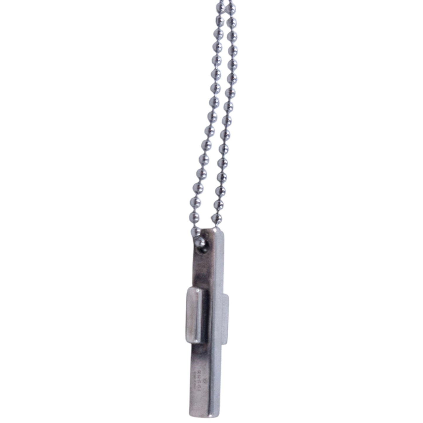 Vintage 2000s Gucci Silver Cross Pendant Necklace