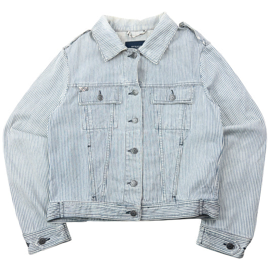 Vintage 2000s Burberry Striped Denim Jacket Womens Size M