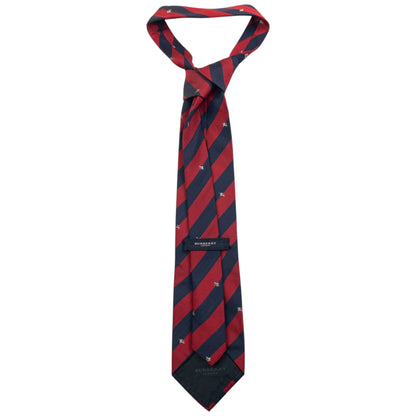 Vintage 2000s Burberry Striped Monogram Silk Tie