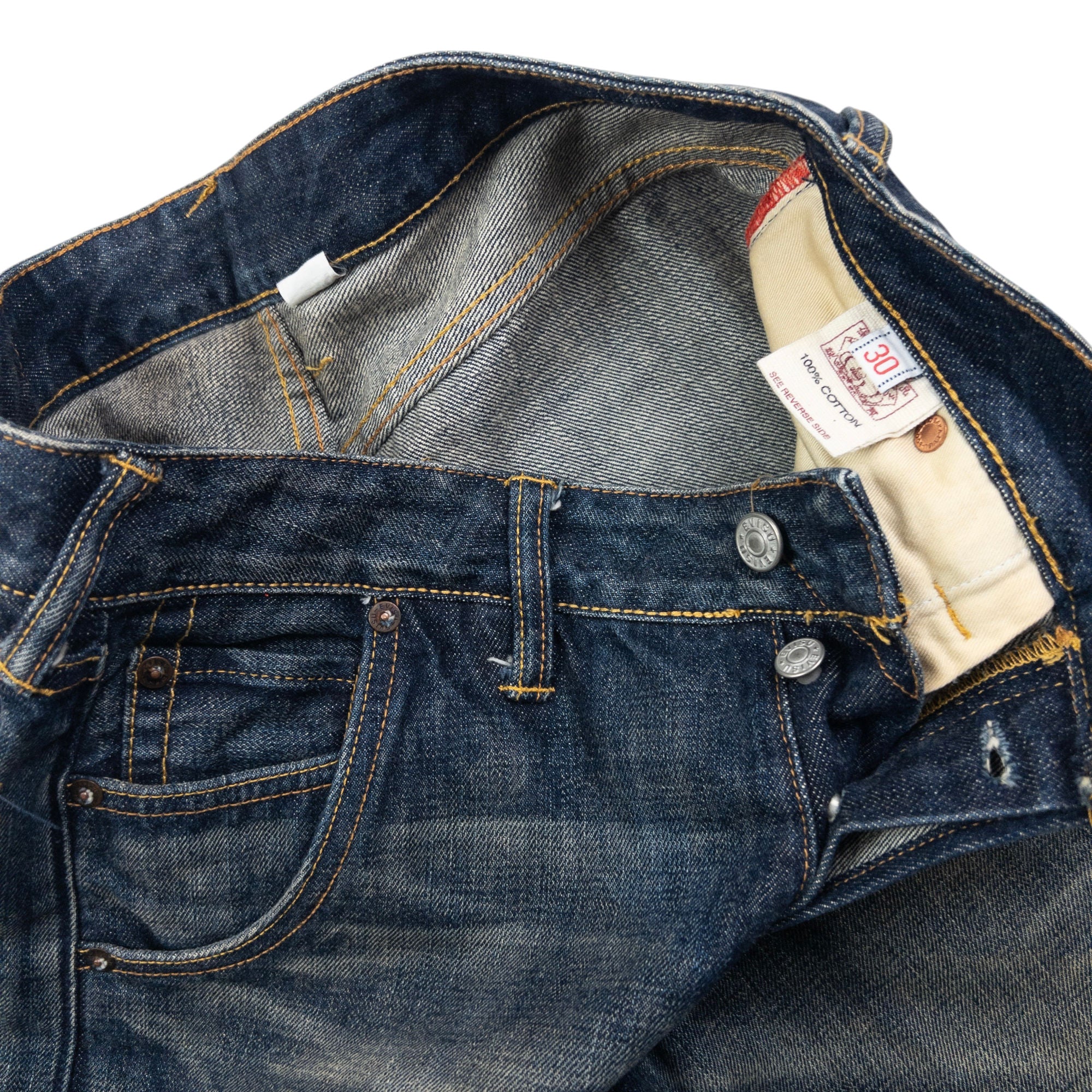 Vintage Evisu Painted Daicock Japanese Denim Jeans Size W30