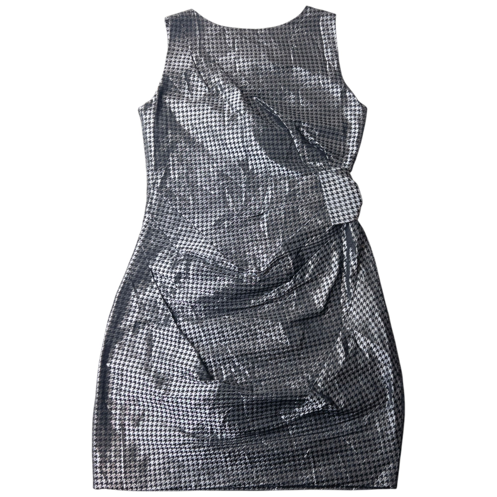 Vintage Prada Houndstooth Ruched Bow Dress Womens Size M