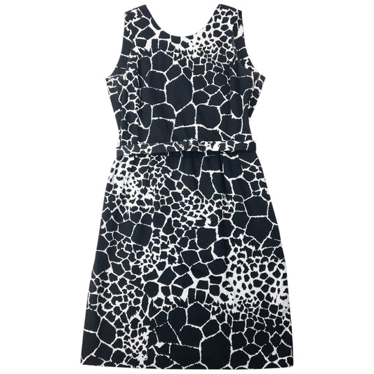 Vintage 80s YSL Yves Saint Laurent Giraffe Print Belt Waist Dress Womens Size L