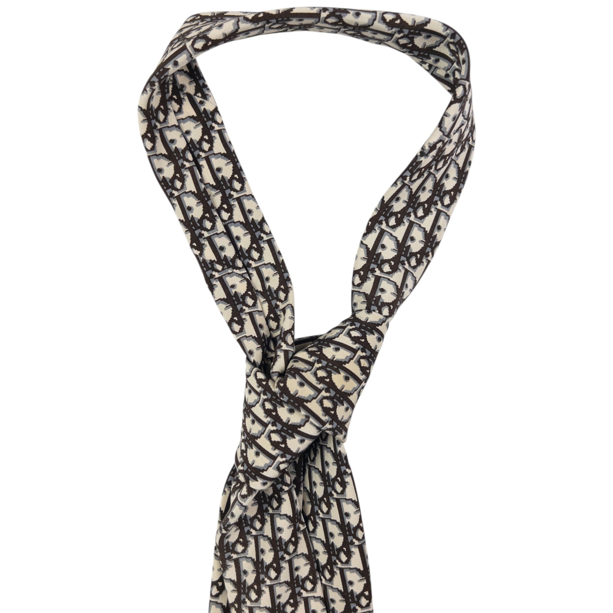 Vintage Dior Monogram Pixel Silk Tie
