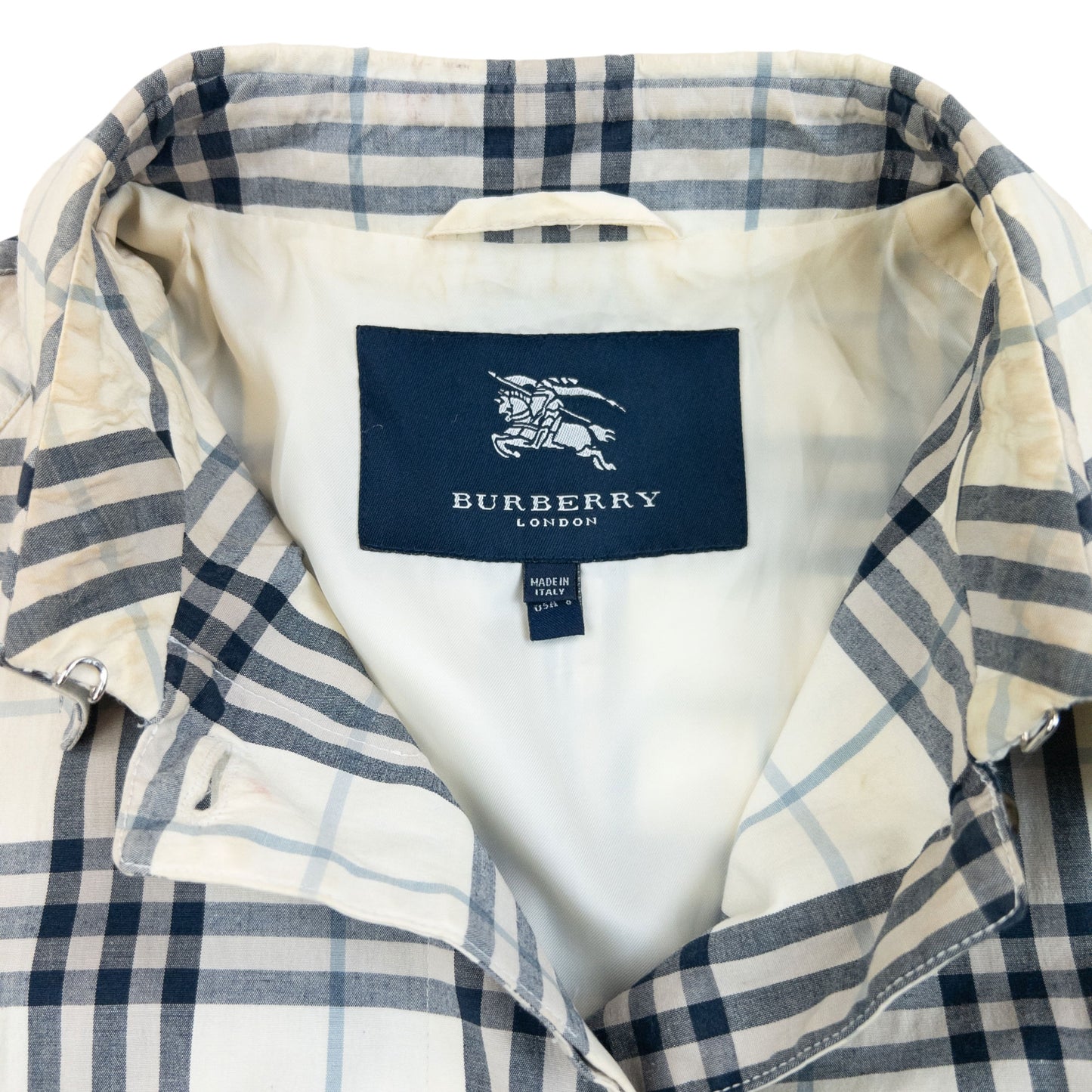 Vintage Burberry Nova Check Button Up Jacket Womens Size 10