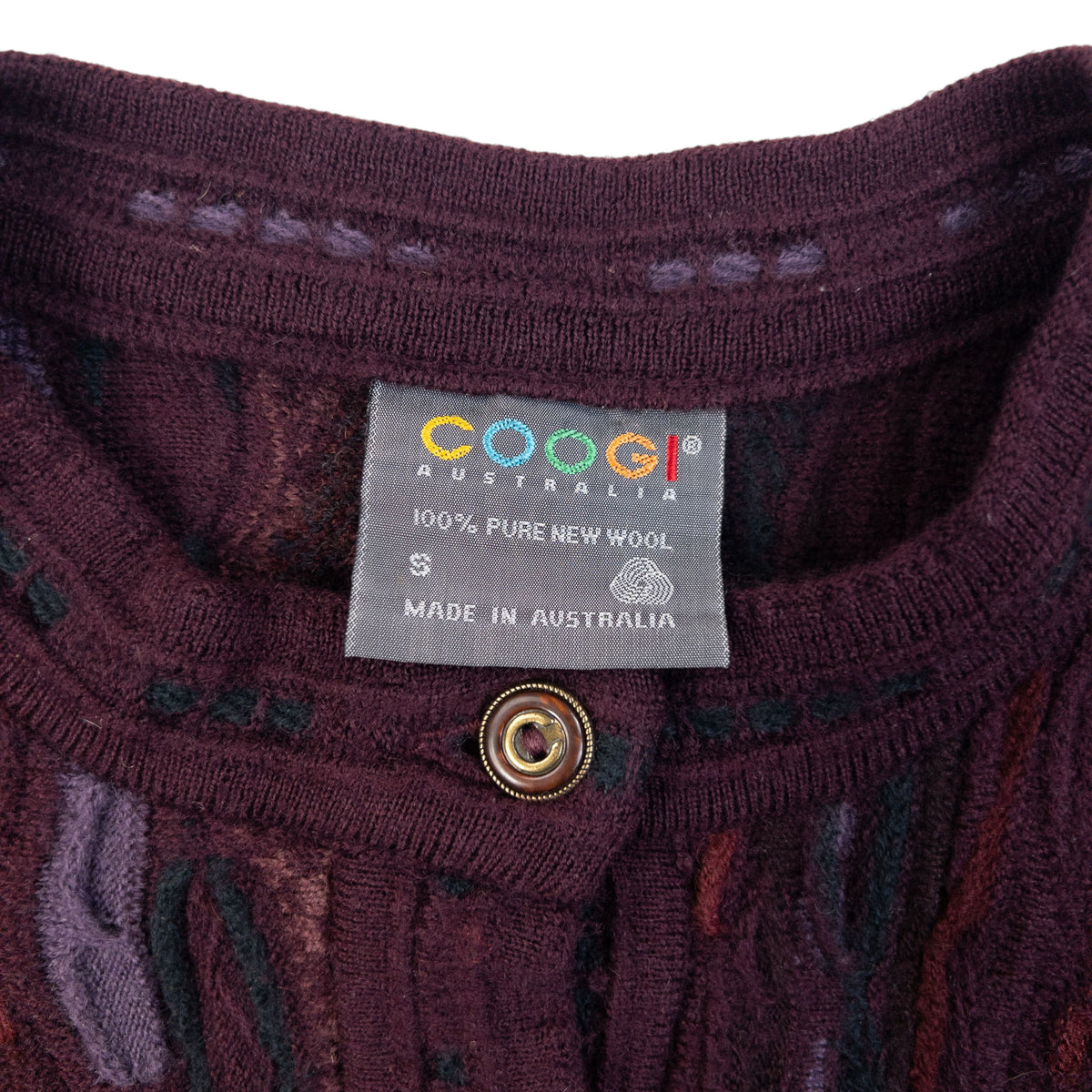 Vintage 2000s Coogi Knit Cardigan in purple (wool), photo 3