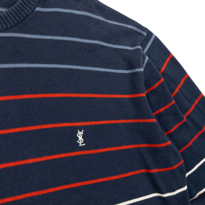 Vintage 2000s YSL Yves Saint Laurent Striped Jumper Size M