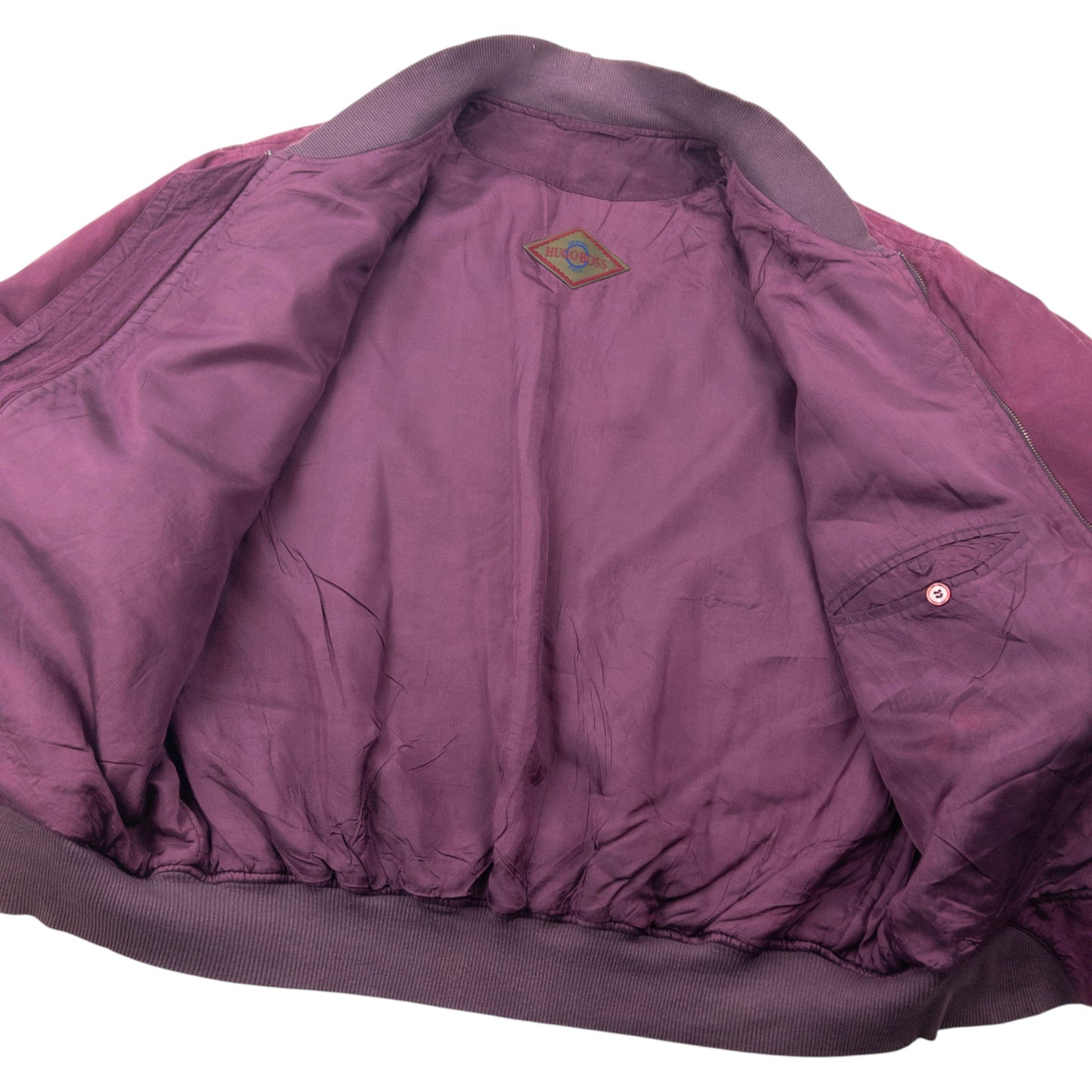 Vintage 90s Hugo Boss Silk Bomber Jacket Size XXL