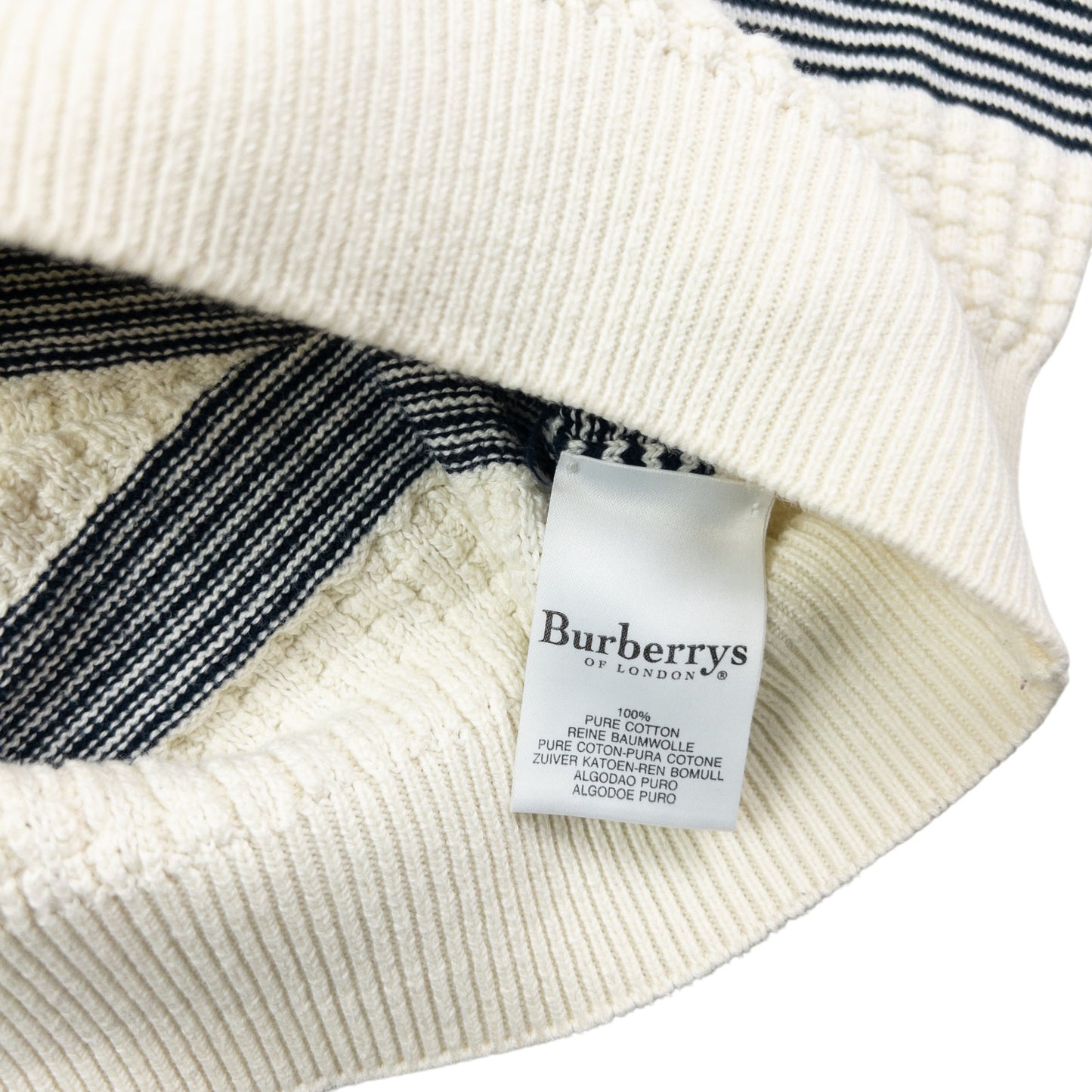 Vintage Burberry Striped Knit Jumper Size M