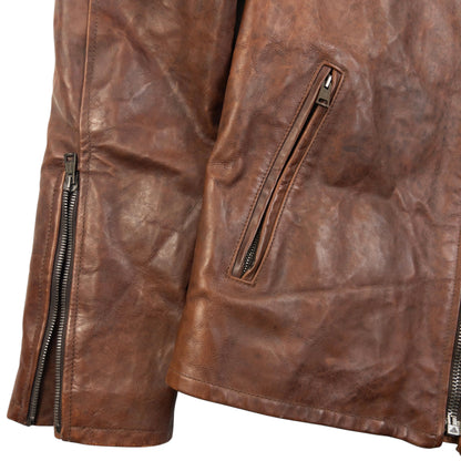 Vintage 2009 CP Company Zip Up Leather Jacket Size S