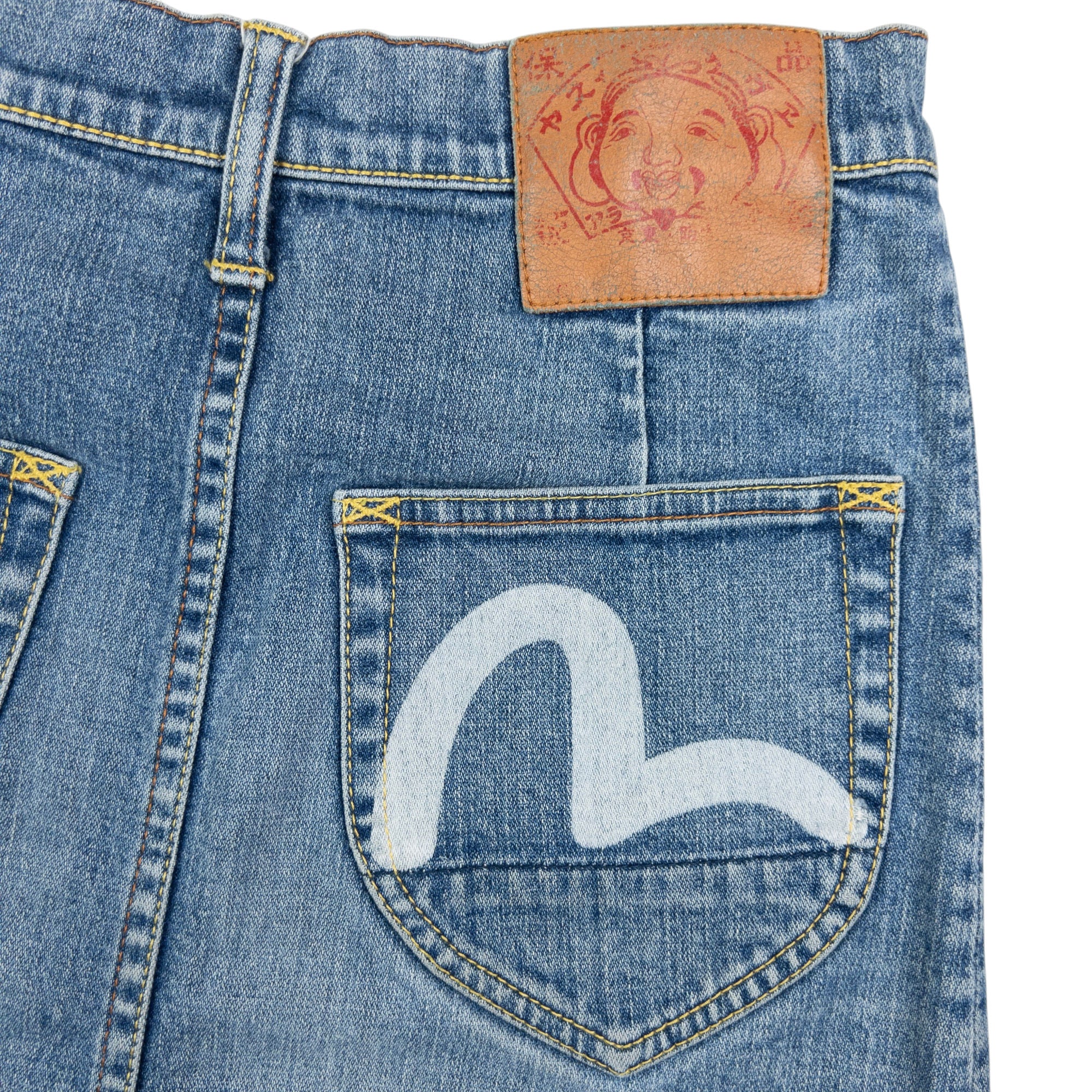 Vintage Evisu Double Gull Japanese Denim Skirt Womens Size S