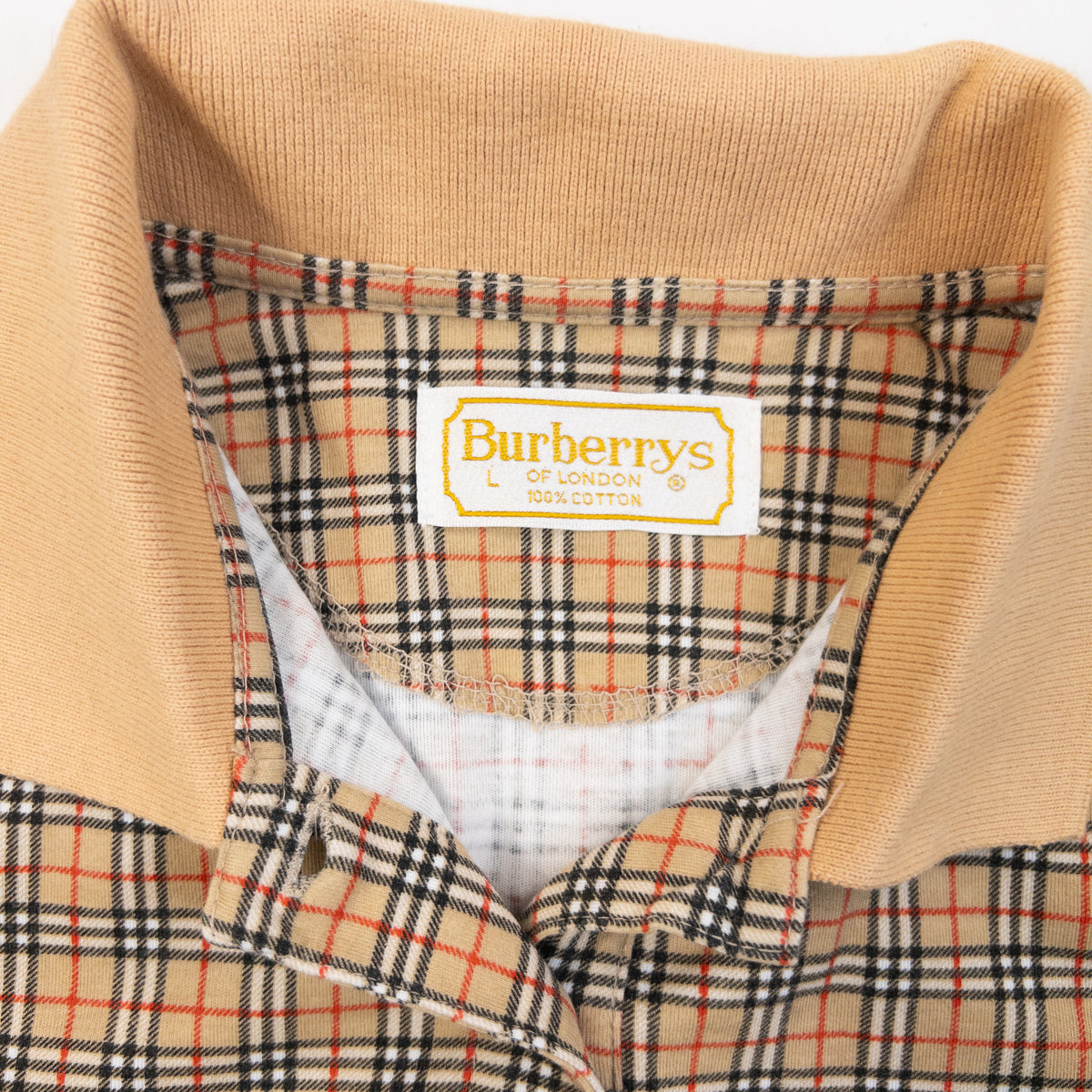 Vintage 90s Burberry Nova Check Polo Shirt in beige (cotton), photo 4
