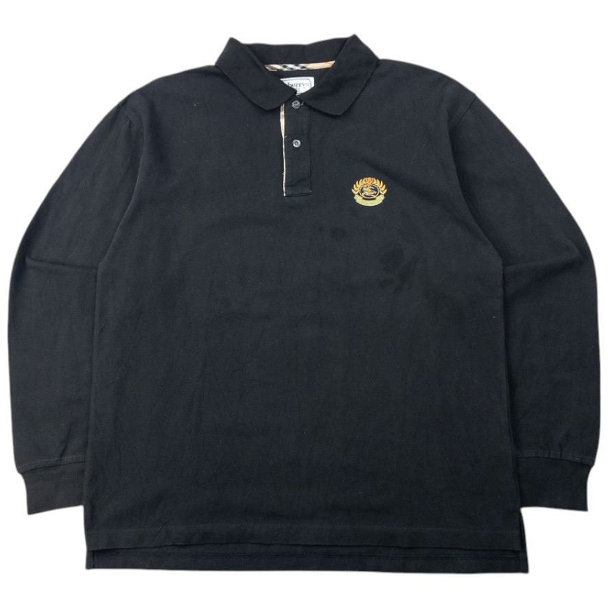 Vintage 90s Burberry Long Sleeve Polo Shirt Size S