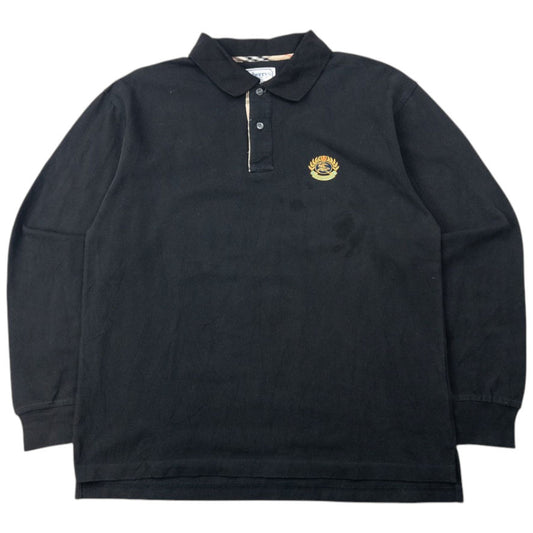 Vintage 90s Burberry Long Sleeve Polo Shirt Size S