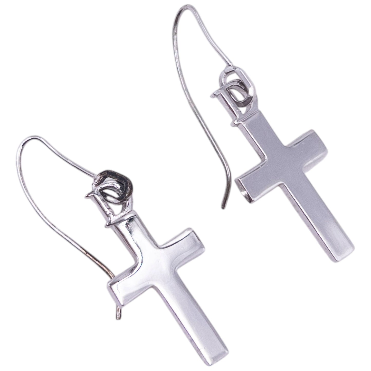 Vintage 2000s Dior By John Galliano Silver Cross Earrings