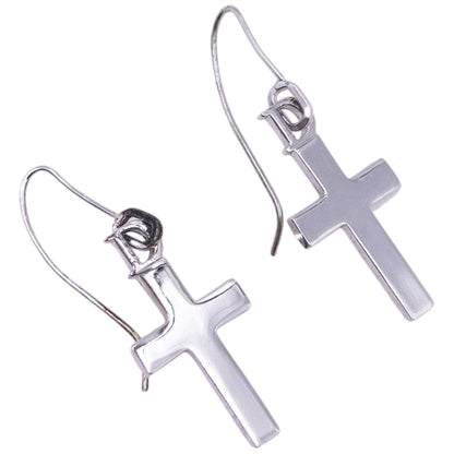 Vintage 2000s Dior By John Galliano Silver Cross Earrings