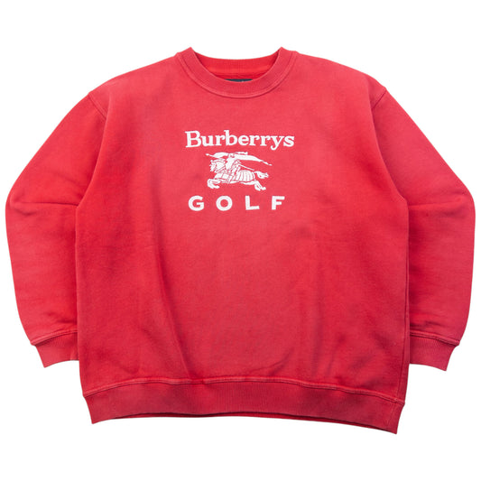 Vintage 90s Burberry Golf Embroidered Sweatshirt Womens Size M