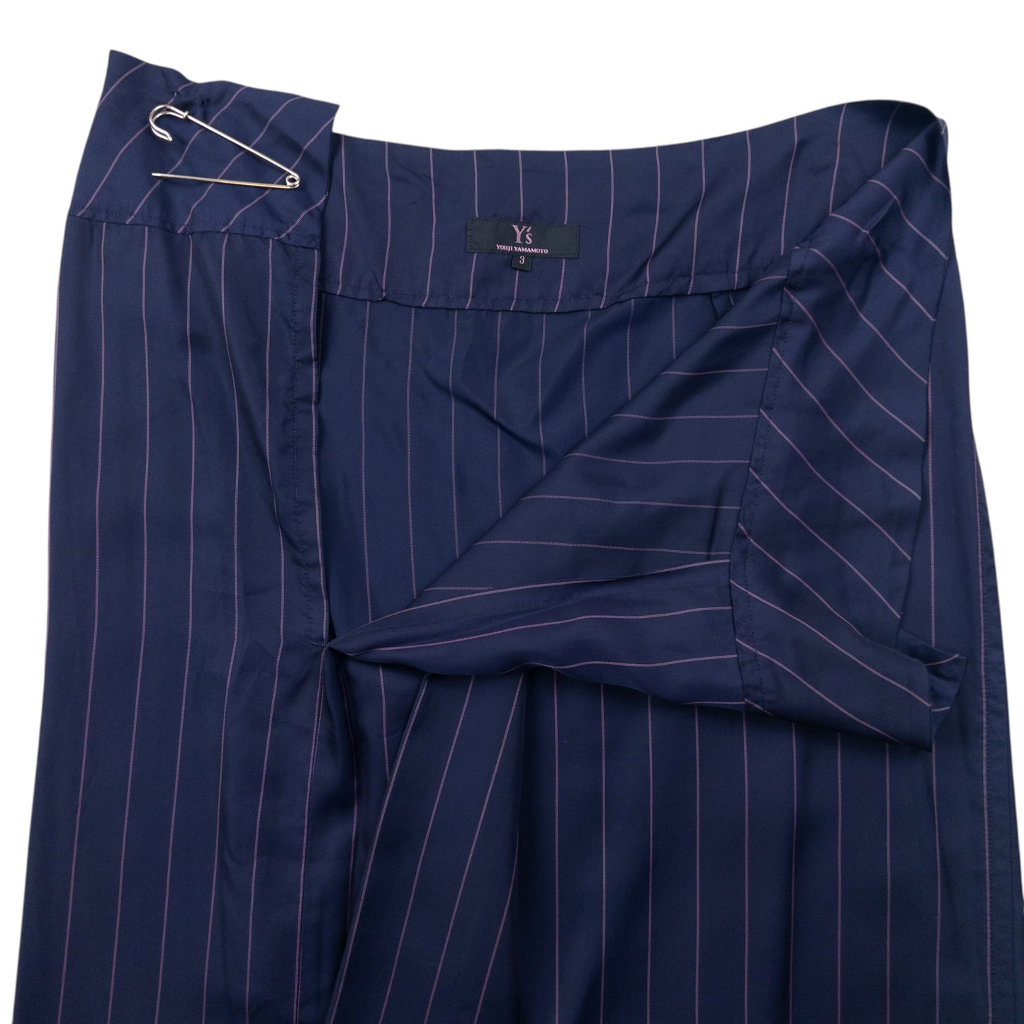 Vintage Yohji Yamamoto Striped Cupro Skirt Womens Size W32