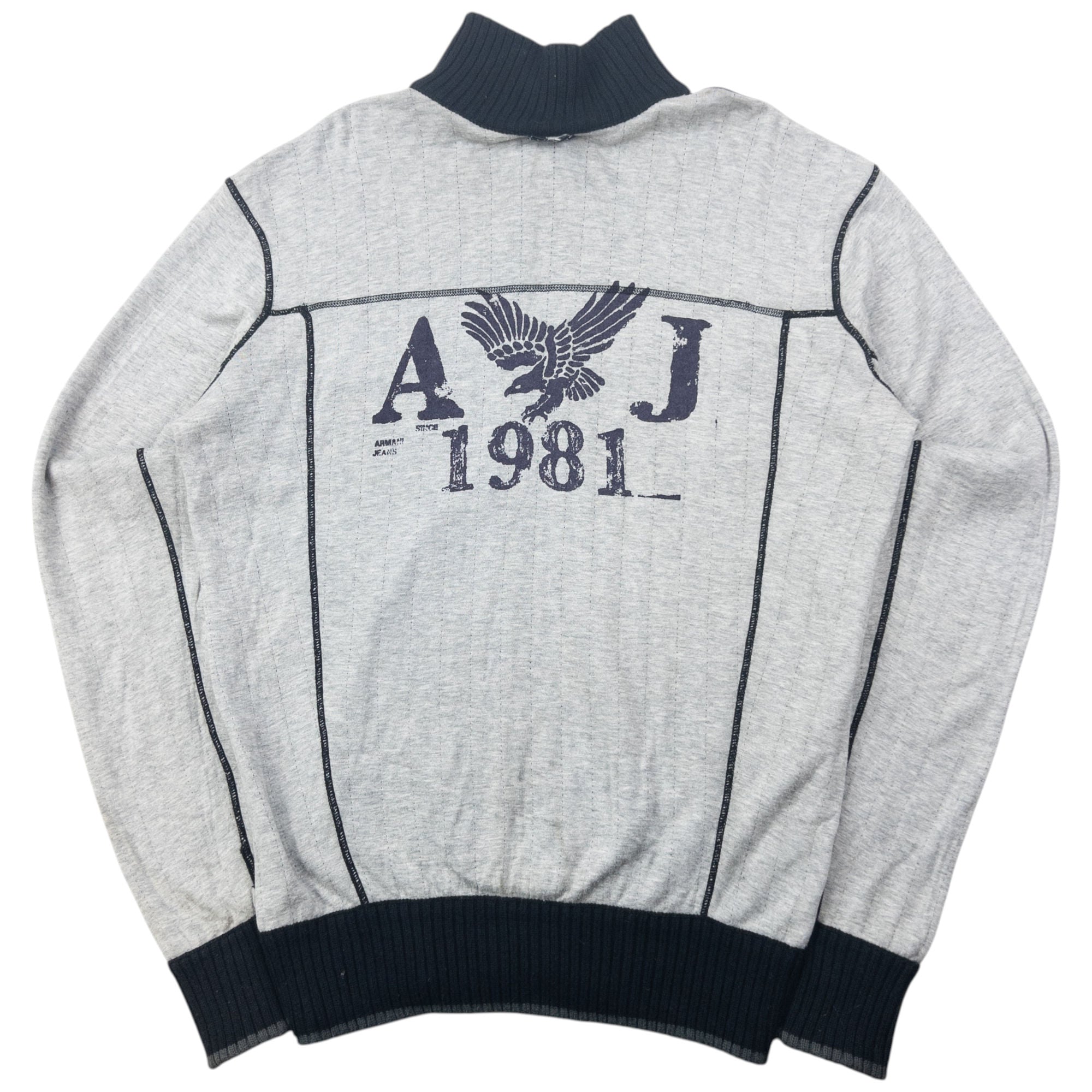 Vintage Armani Jeans Reversible Zip Up Jumper Size M