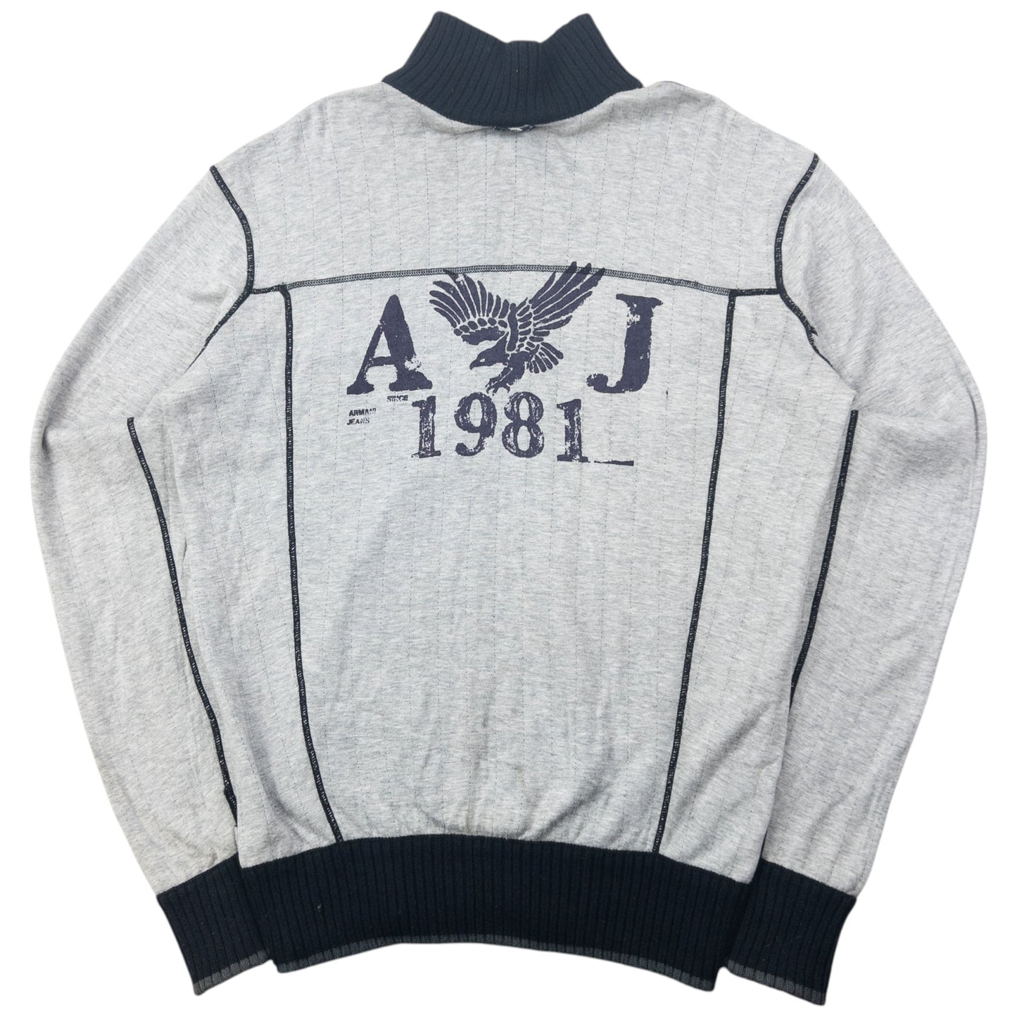 Vintage Armani Jeans Reversible Zip Up Jumper Size M