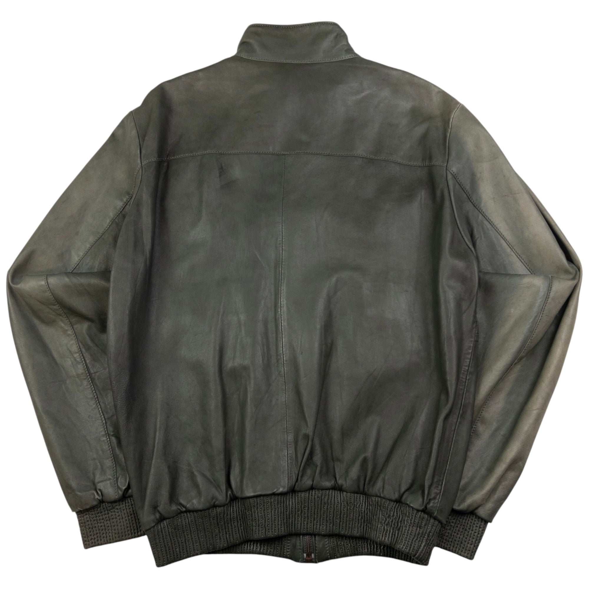 Vintage Hugo Boss Zip Up Leather Jacket Size M