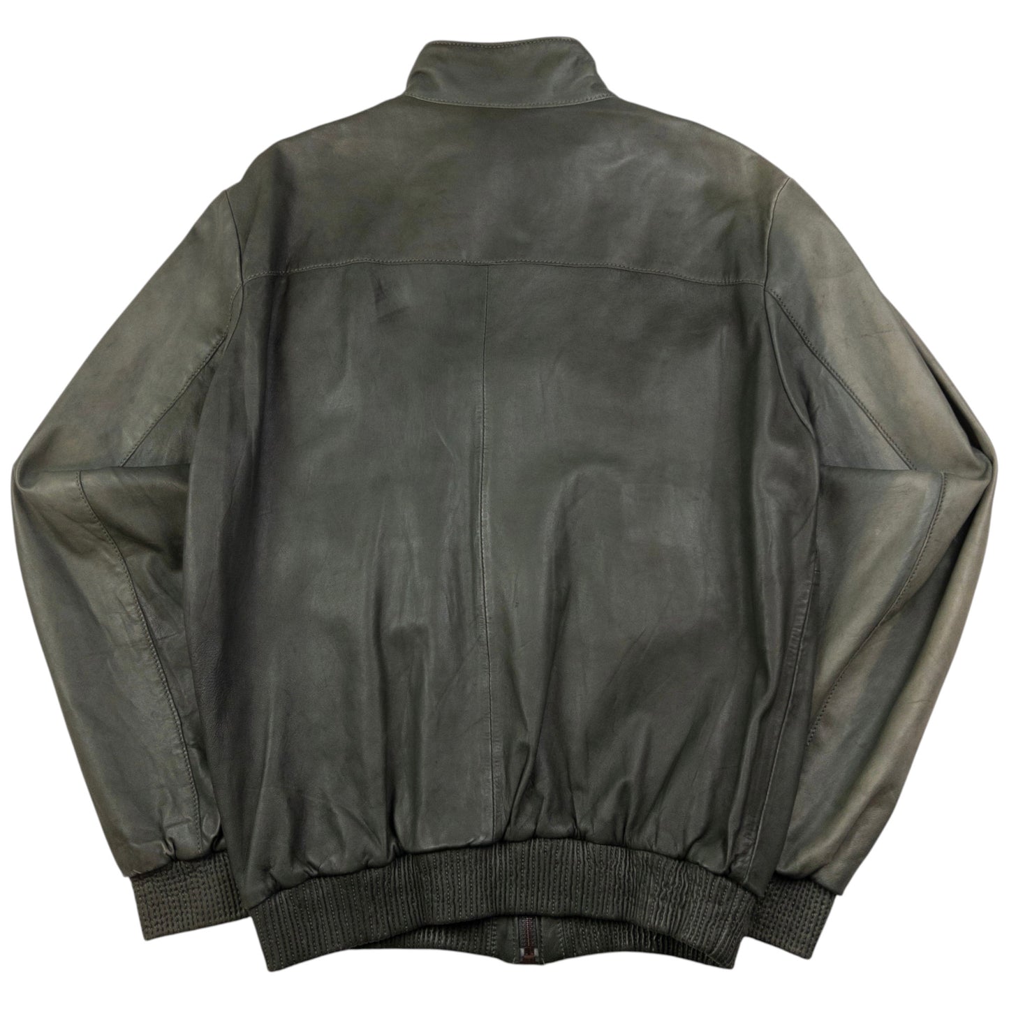 Vintage Hugo Boss Zip Up Leather Jacket Size M