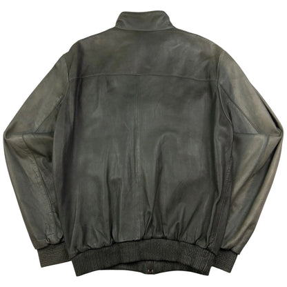Vintage Hugo Boss Zip Up Leather Jacket Size M