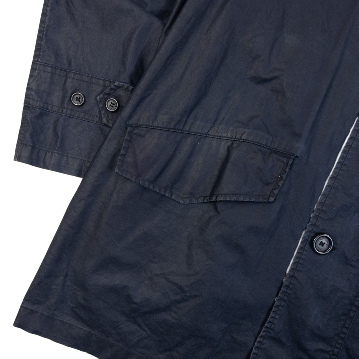 Vintage 90s Burberry Zip Up Rain Jacket in navy, photo 5