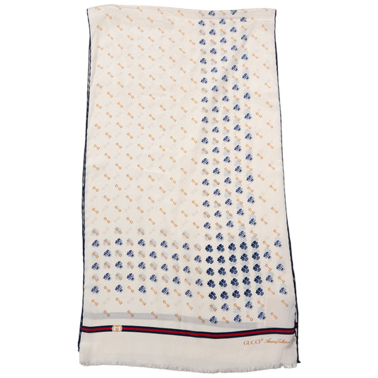 Vintage 80s Gucci Floral Silk Scarf