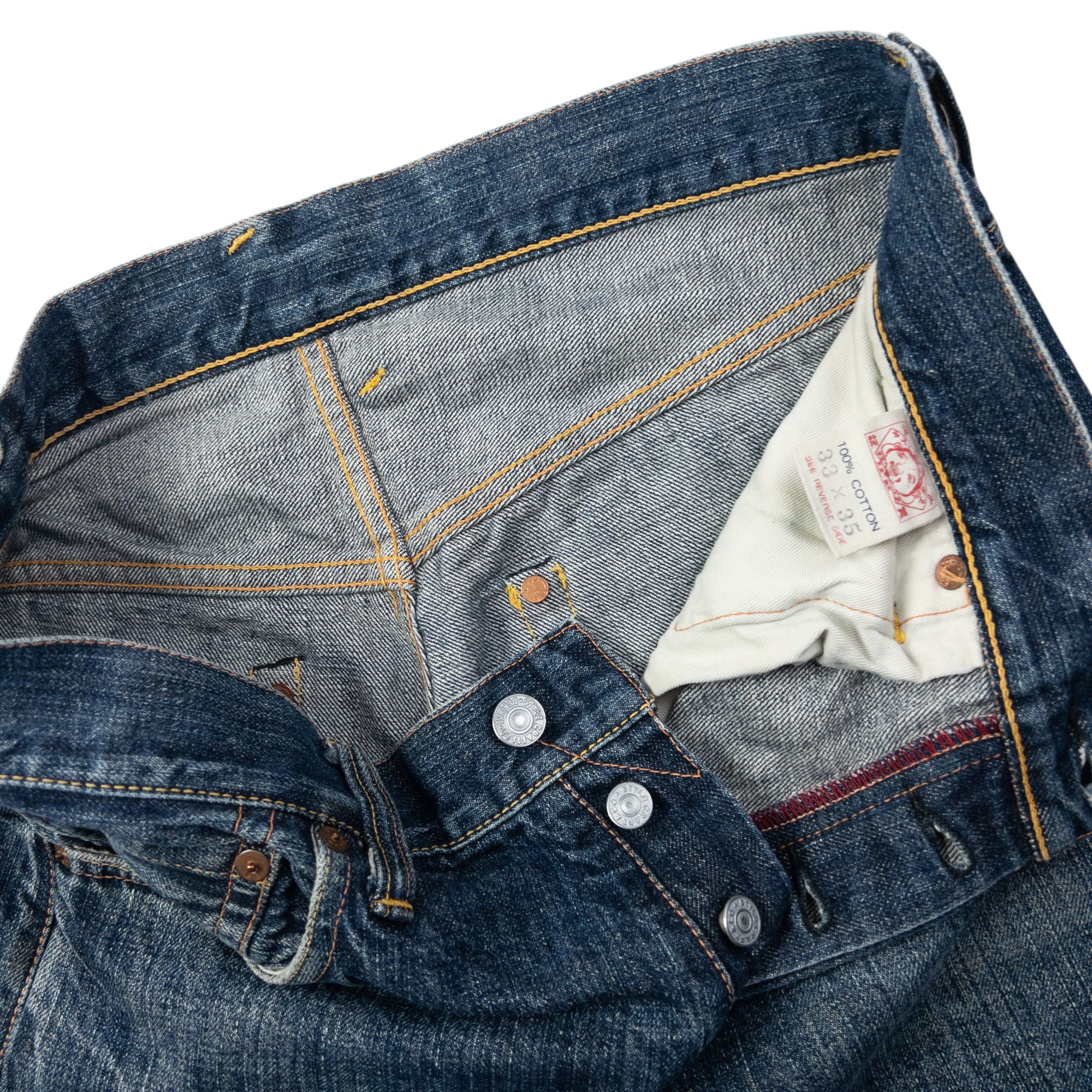 Vintage Evisu Gull Text Japanese Denim Jeans Size W32