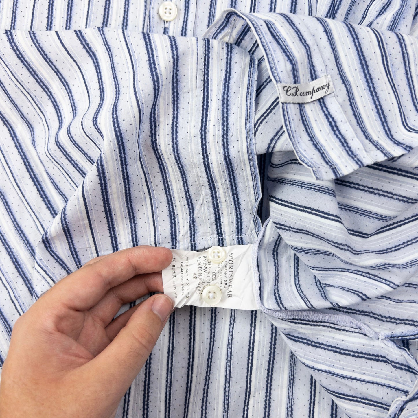 Vintage CP Company Striped Long Sleeve Button Up Shirt Size M