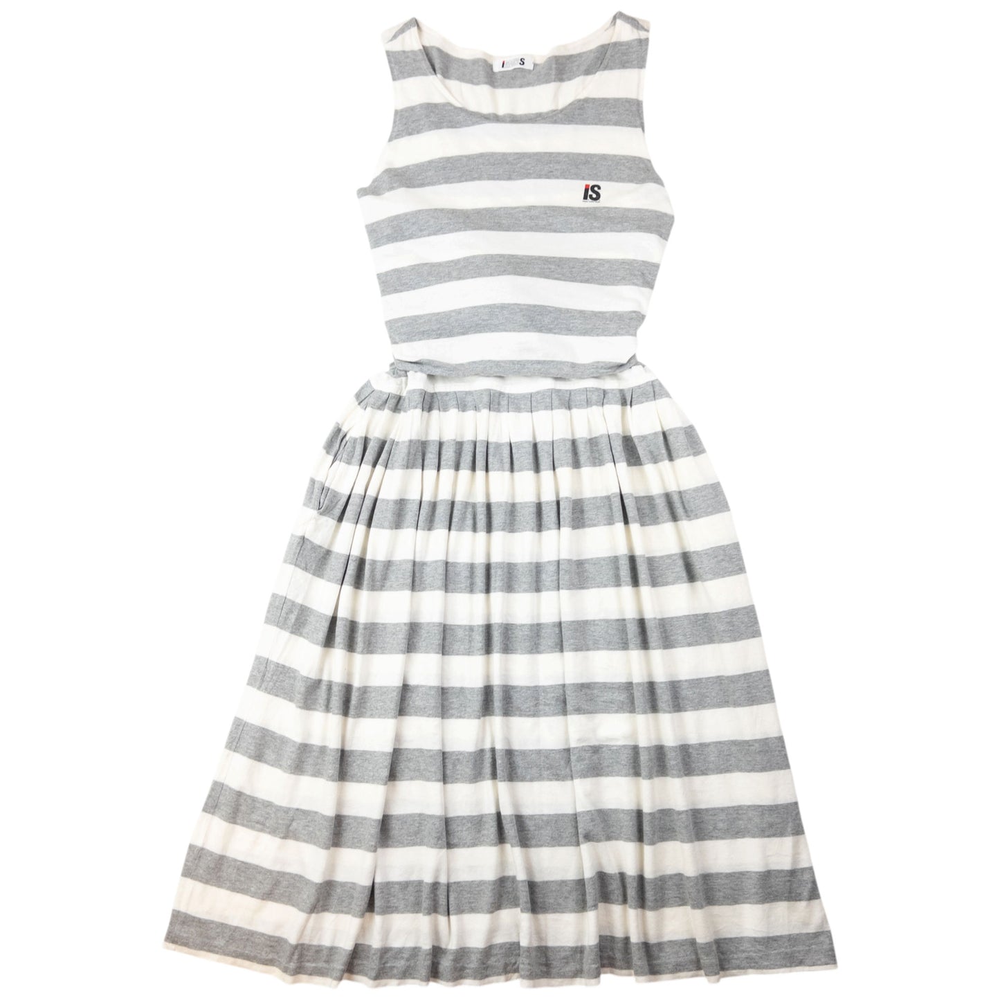 Vintage 80s Issey Miyake I.S. Striped Tie-Back Dress Womens Size L