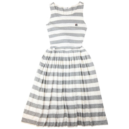 Vintage 80s Issey Miyake I.S. Striped Tie-Back Dress Womens Size L