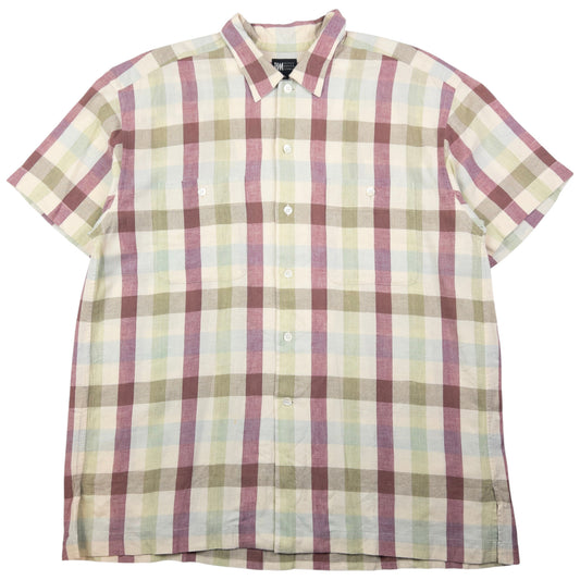 Vintage Issey Miyake Checkered Short Sleeve Button Up Shirt Size L
