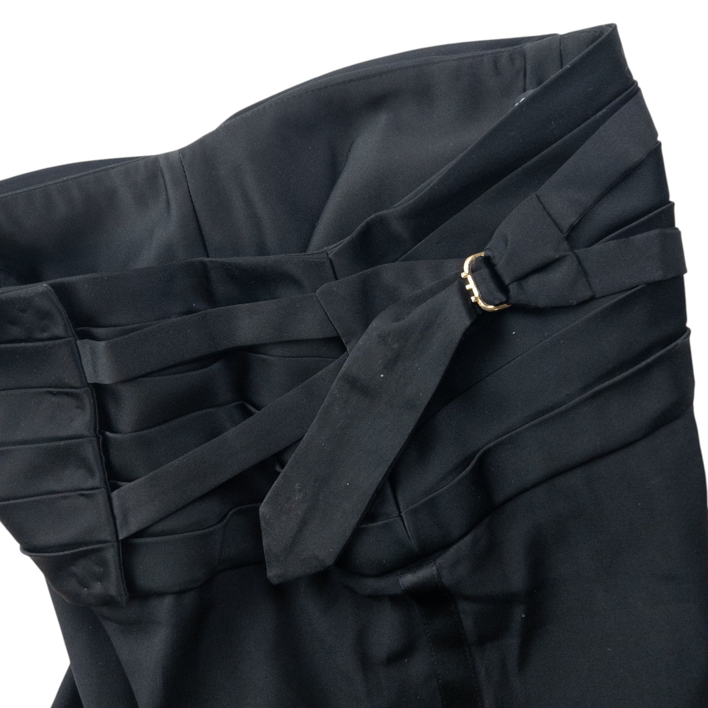 Vintage 2000s Dolce & Gabbana Cummerbund Waist Wide Leg Trousers Size W30