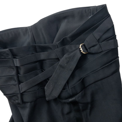 Vintage 2000s Dolce & Gabbana Cummerbund Waist Wide Leg Trousers Size W30