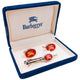 Vintage 90s Burberry Cufflinks & Tie Clip Set