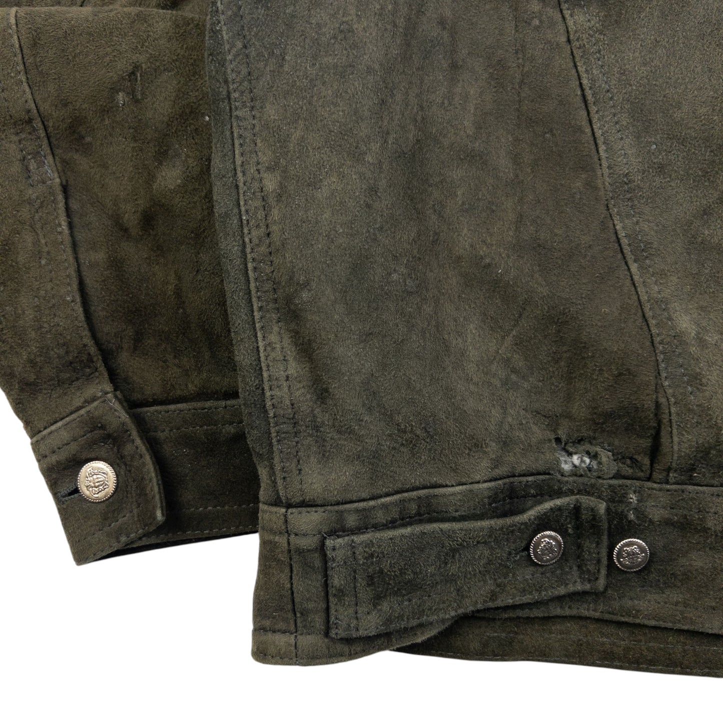 Vintage 2000s Versace Jeans Couture Button Up Suede Jacket Size XL