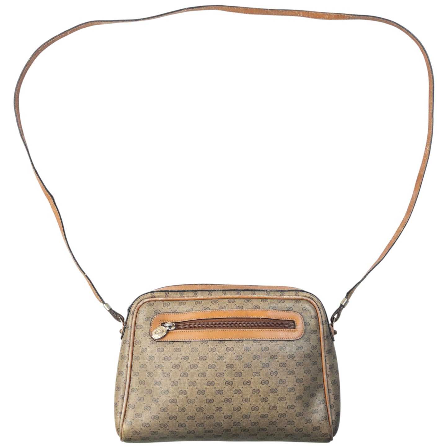 Vintage 80s Gucci Monogram Leather Crossbody Bag