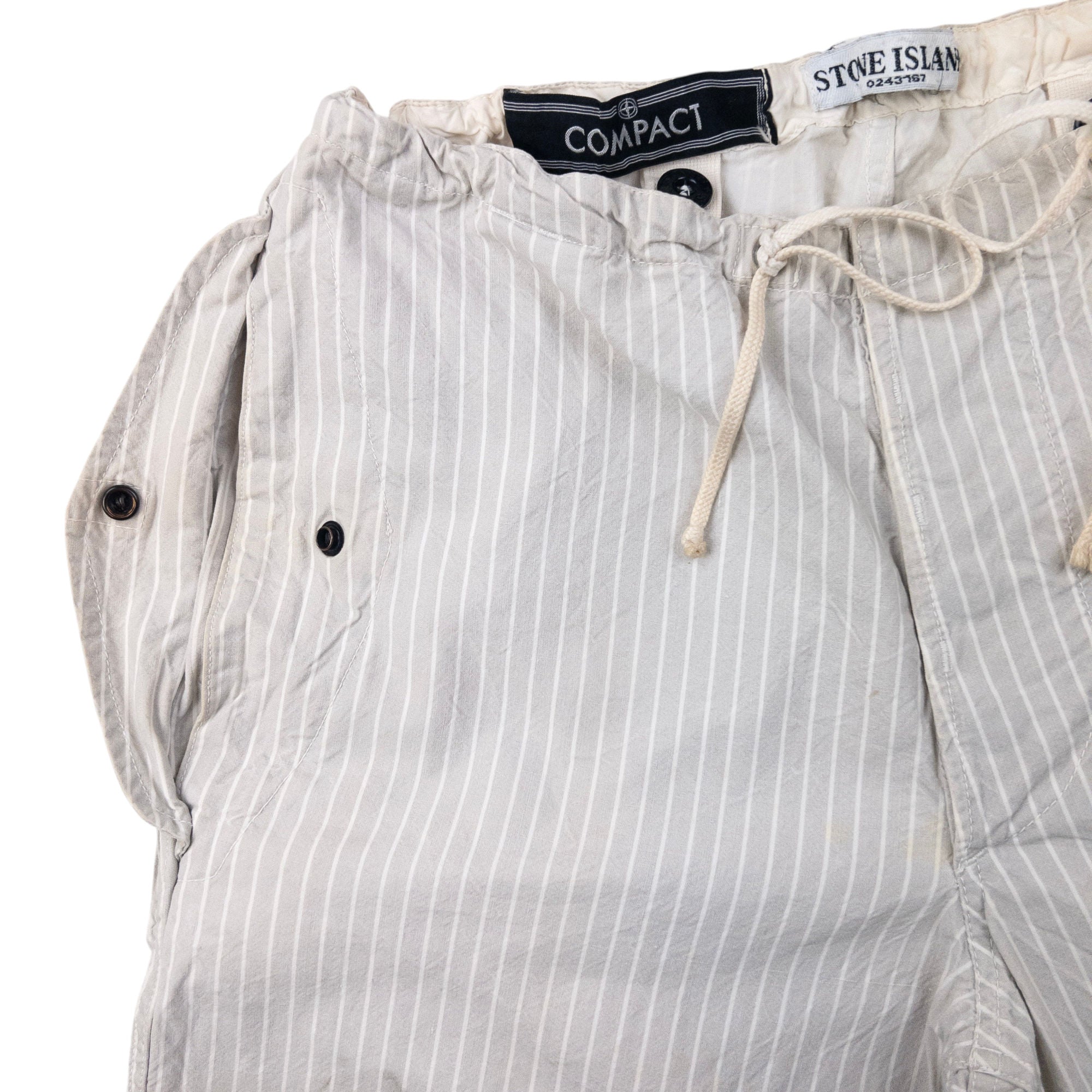 Vintage 2003 Stone Island Compact Striped Trousers Size W30