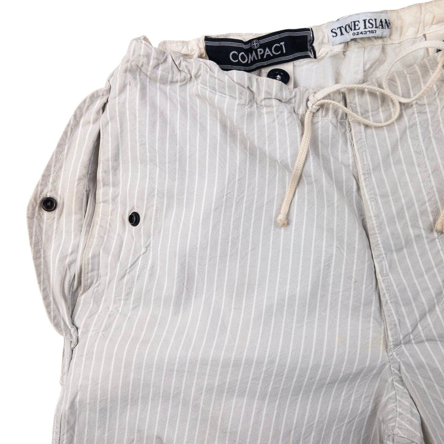 Vintage 2003 Stone Island Compact Striped Trousers Size W30