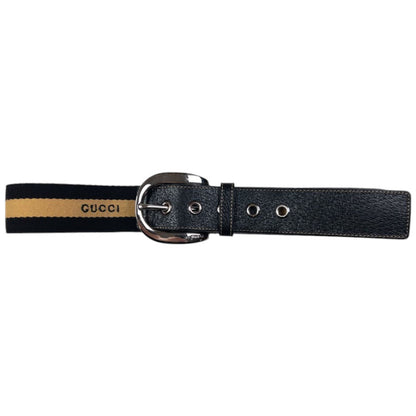 Vintage Gucci Stripe Leather Belt Size W26