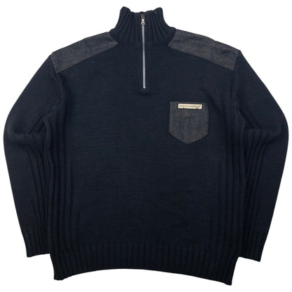 Vintage Dolce & Gabbana Q Zip Knit Jumper Size L