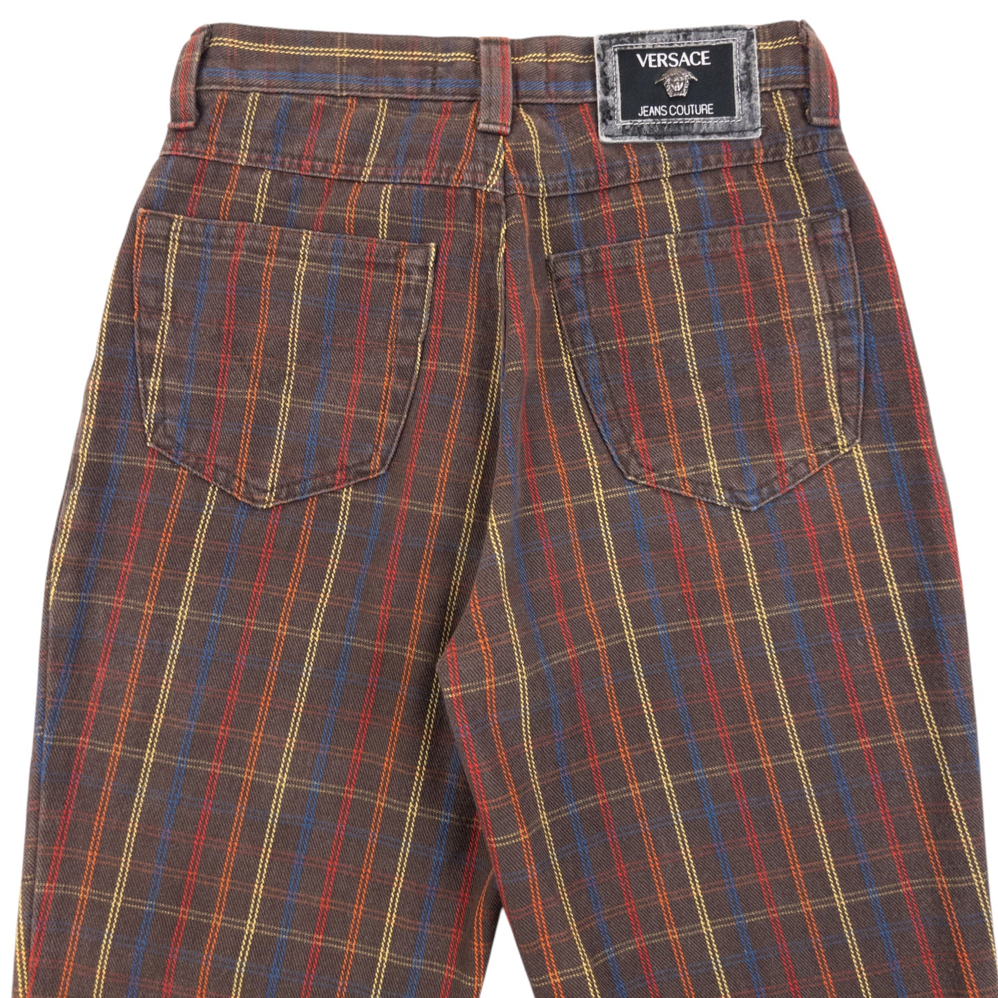Vintage 90s Versace Jeans Couture Checkered Trousers Size W24