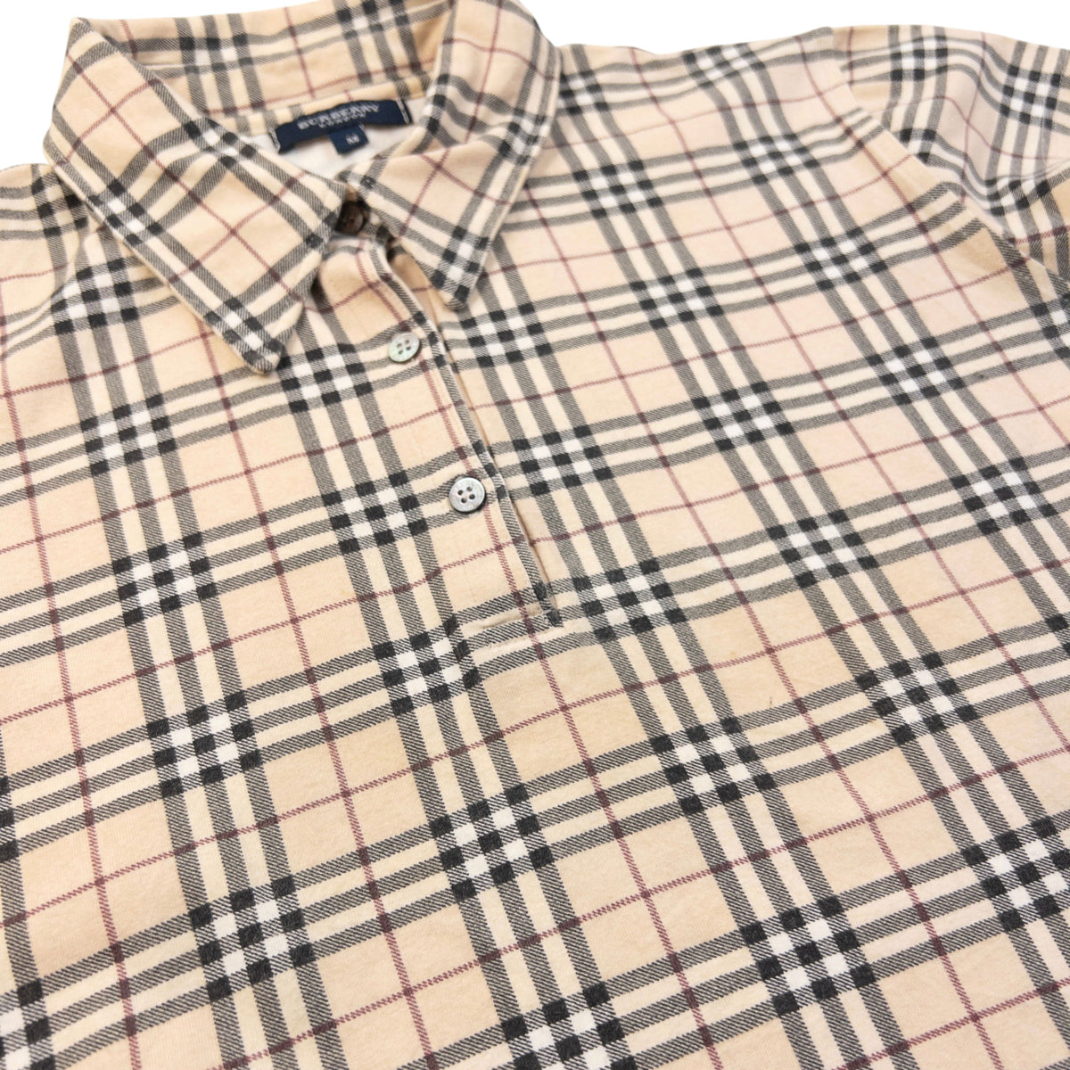 Vintage 2000s Burberry Nova Check Polo Shirt in beige (cotton 8% lycra), photo 6