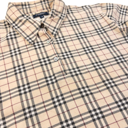 Vintage 2000s Burberry Nova Check Polo Shirt in beige (cotton 8% lycra), photo 6